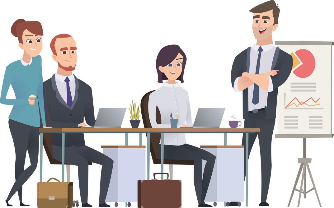 group managers workplace businessman team working